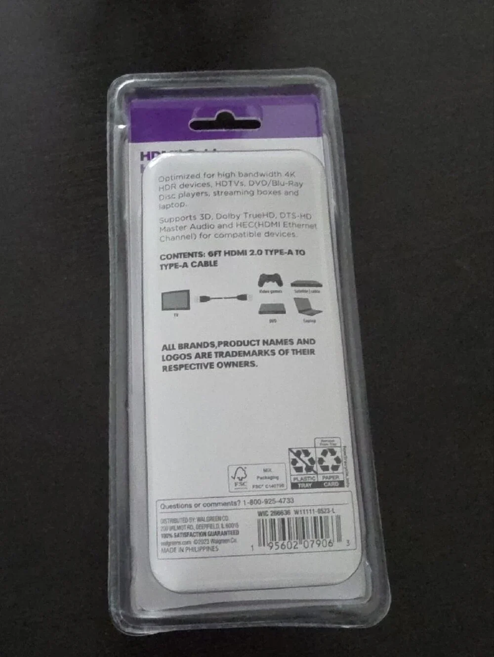 High Speed HDMI Cable with Ethernet - Black (6 ft)